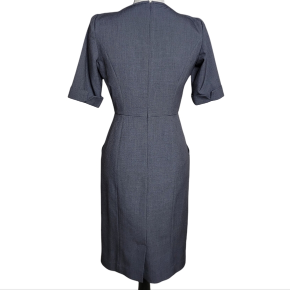 CALVIN KLEIN  Charcoal Sheath Dress, Size 2 - Picture 2 of 5
